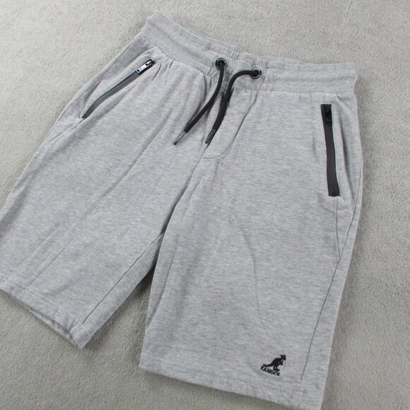 Kangol Shorts Mens Medium Gray Black Sweat Jogger Elastic Drawstring Athletic - Picture 2 of 11